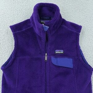 Patagonia Fleece Vest Womens Small Purple Polartec Thermal Pro Full‎ Zip Pocket